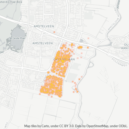 Heatmap voor postcode 1186