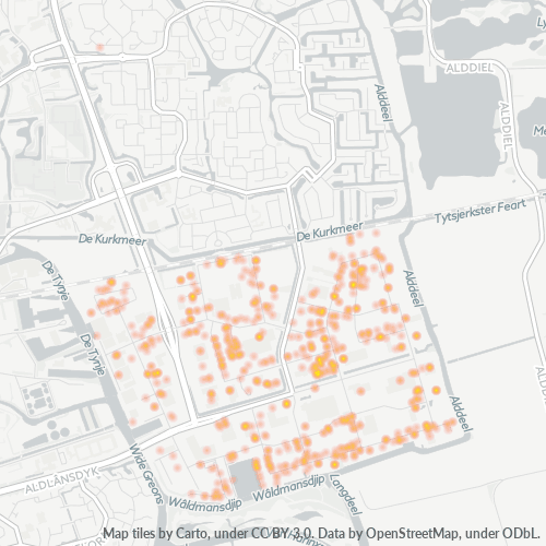 Heatmap voor postcode 8938