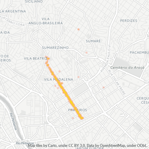 05416-000 Mapa de calor de densidad empresarial