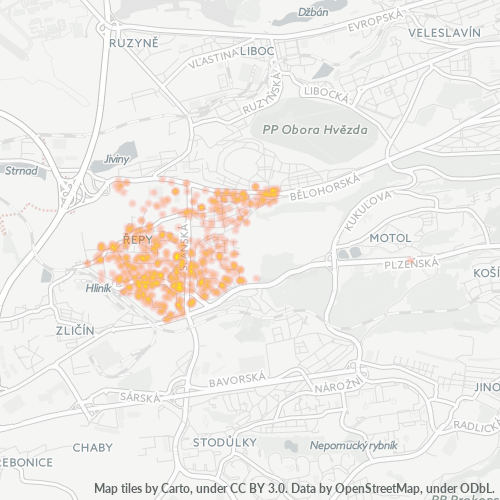 163 00 Mapa hustoty obchodu