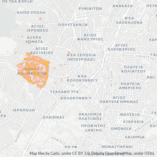 121 36 Χάρτης θερμότητας πυκνότητας επιχείρησης