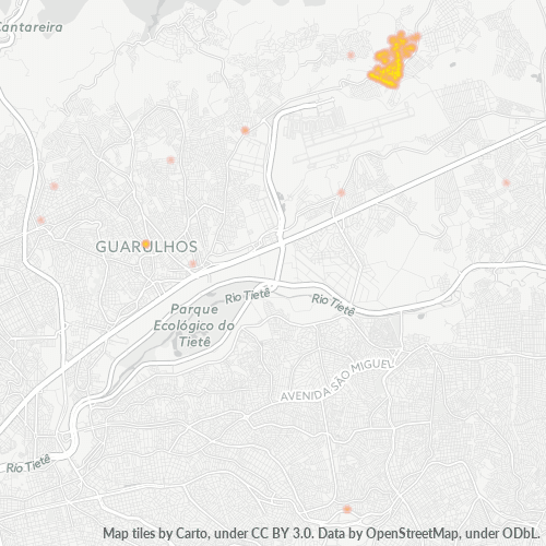 07151-000 Mapa de calor de densidad empresarial