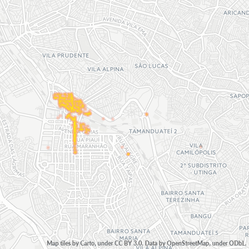 09520-000 Mapa de calor de densidad empresarial
