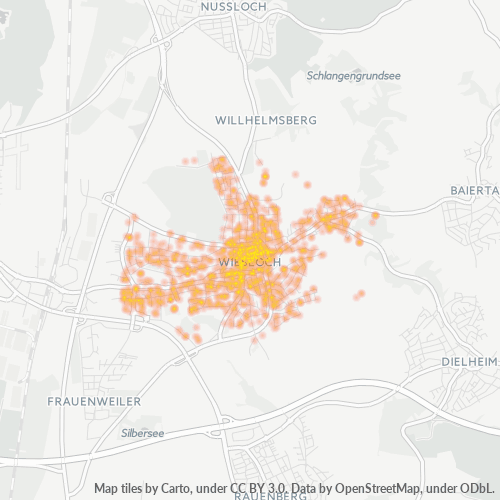 Heatmap für plz 69168
