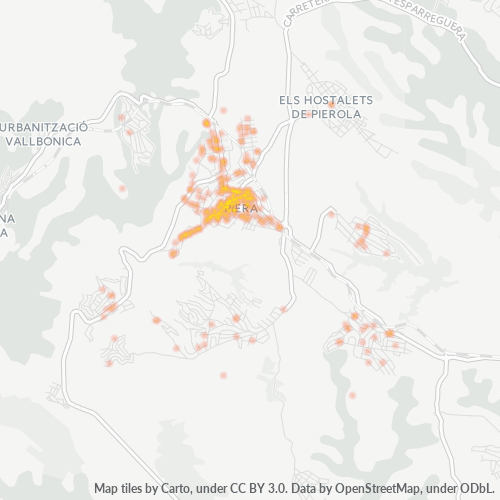 Mapa de calor para código postal 08784
