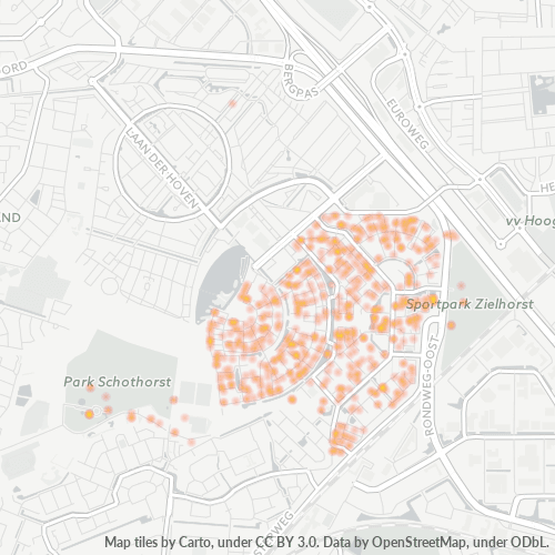 Heatmap voor postcode 3822