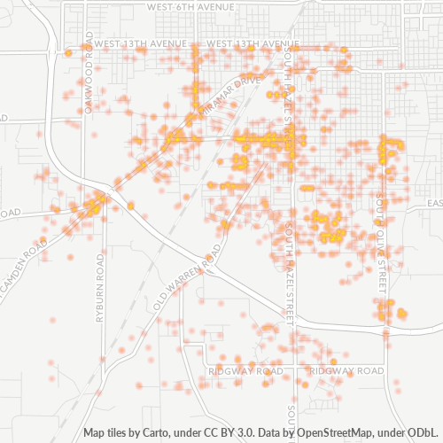 71603 Business Density Heatmap