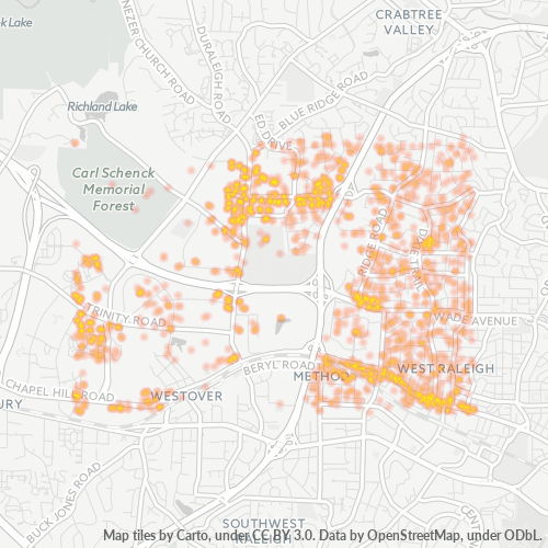 27607 Business Density Heatmap