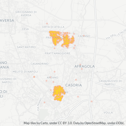 80020 Mappa di concentrazione per la densità di aziende