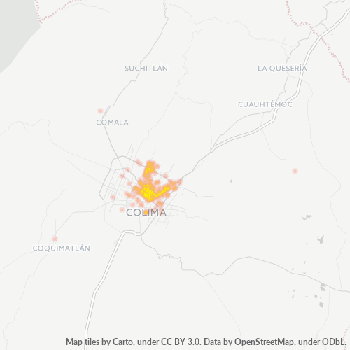 28010 Mapa de calor de densidad empresarial