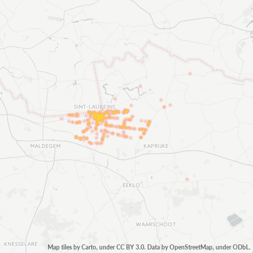 Heatmap voor postcode 9980