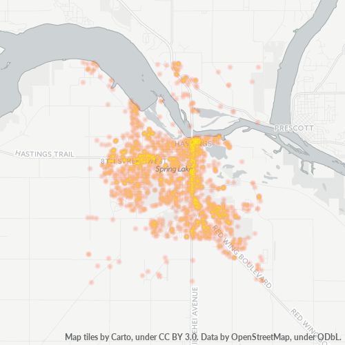 55033 Business Density Heatmap