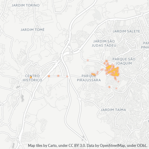 06810-000 Mapa de calor de densidad empresarial