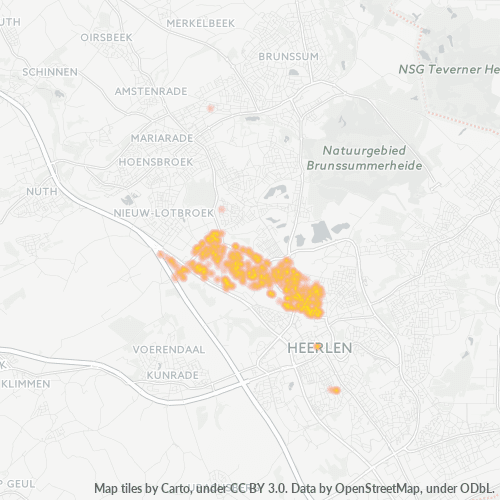 Heatmap voor postcode 6412