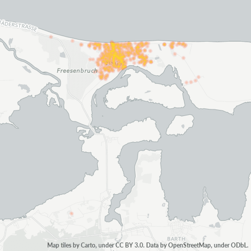 Heatmap für plz 18374