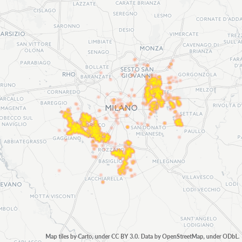 20090 Mappa di concentrazione per la densità di aziende
