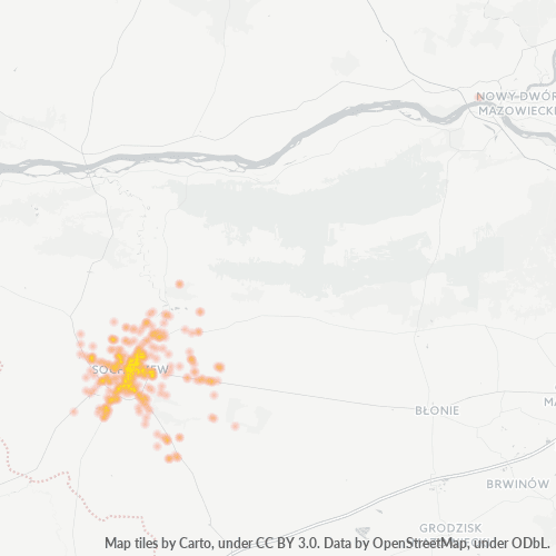 96-500 Mapa intensywności działalności gospodarczej