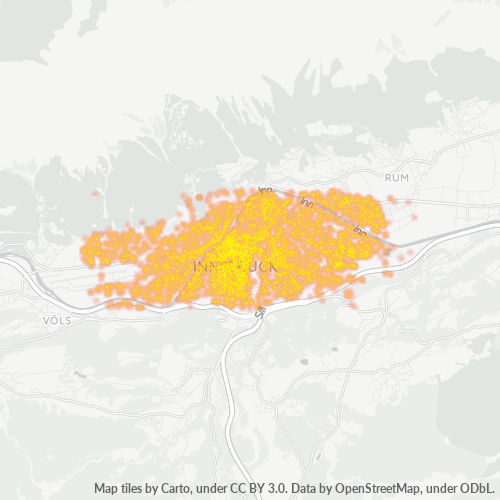 Heatmap für postleitzahl 6020