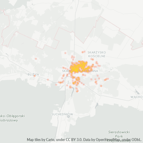 26-110 Mapa intensywności działalności gospodarczej