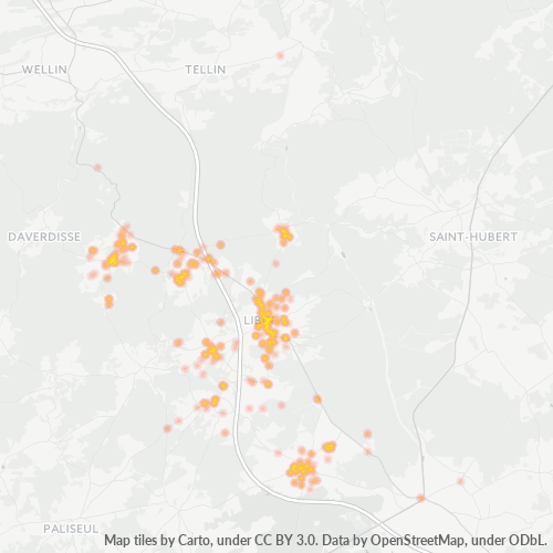 Heatmap voor postcode 6890