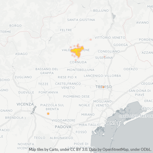 Mappa di calore per cap 31049