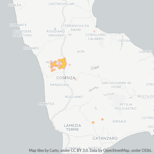 87046 Mappa di concentrazione per la densità di aziende
