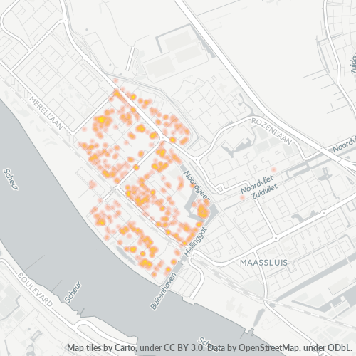 Heatmap voor postcode 3144