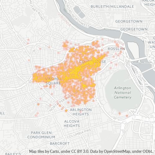 22201 Business Density Heatmap