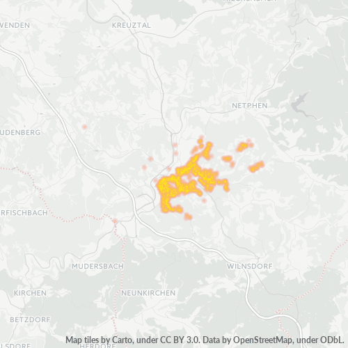 Heatmap für plz 57074