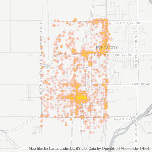 74601 Business Density Heatmap