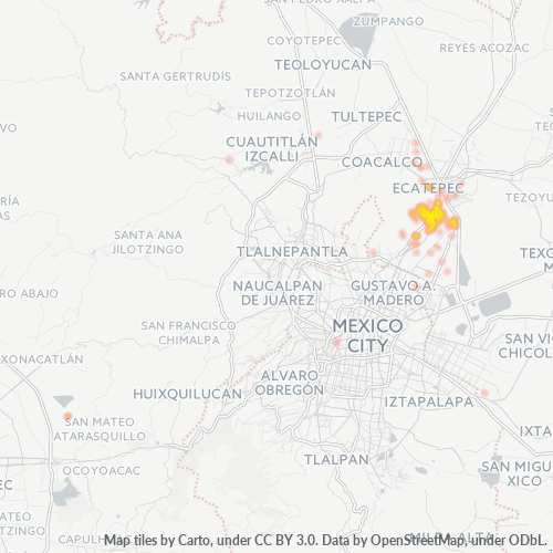 55400 Mapa de calor de densidad empresarial