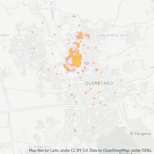 76125 Mapa de calor de densidad empresarial