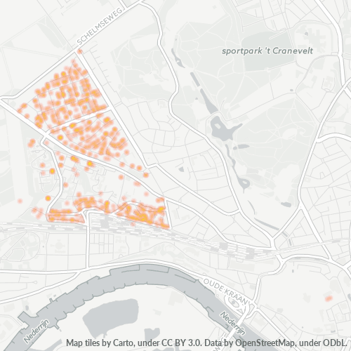 Heatmap voor postcode 6813
