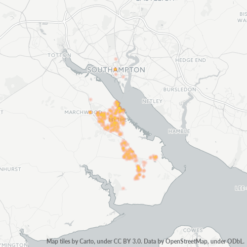 SO45 Business Density Heatmap