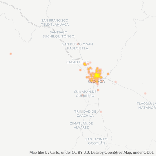 68050 Mapa de calor de densidad empresarial