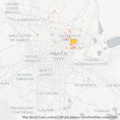 07950 Mapa de calor de densidad empresarial