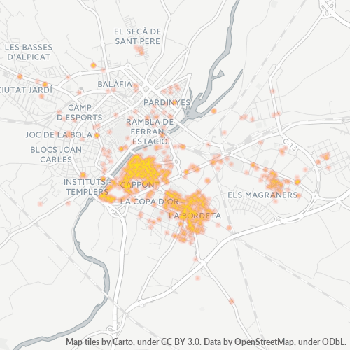 Mapa de calor para código postal 25001