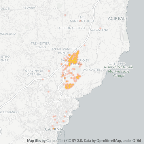 95027 Mappa di concentrazione per la densità di aziende