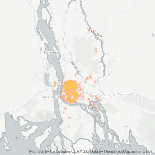 95420 Yritystiheys lämpökarttana