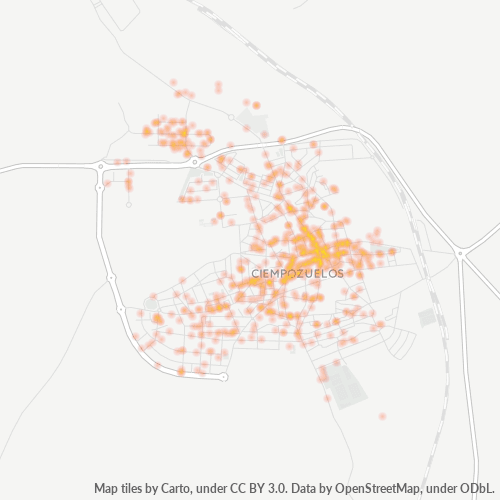 28350 Mapa de calor de densidad empresarial