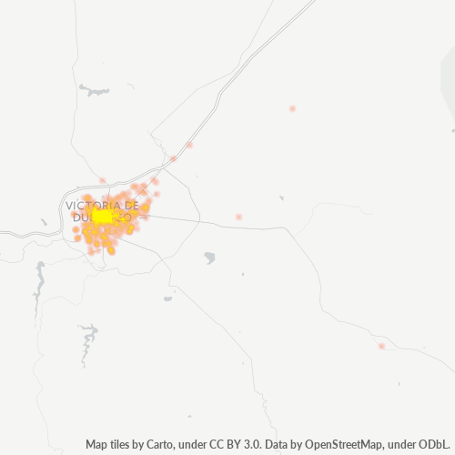 34000 Mapa de calor de densidad empresarial