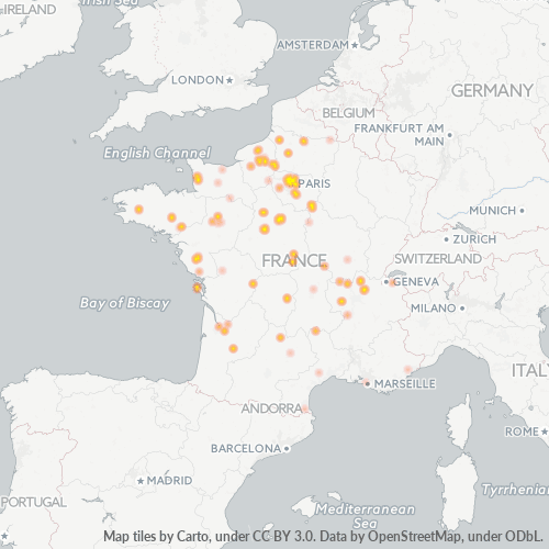 Carte de chaleur pour code postal 97400