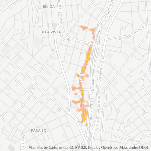 01323-000 Mapa de calor de densidad empresarial
