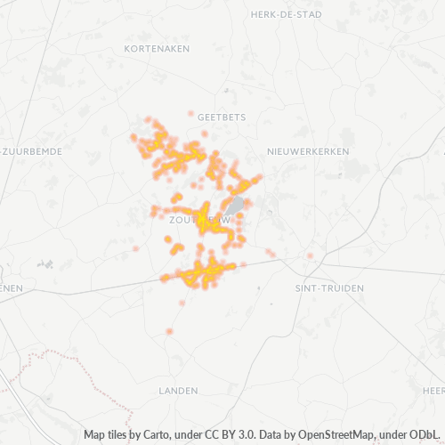 Heatmap voor postcode 3440