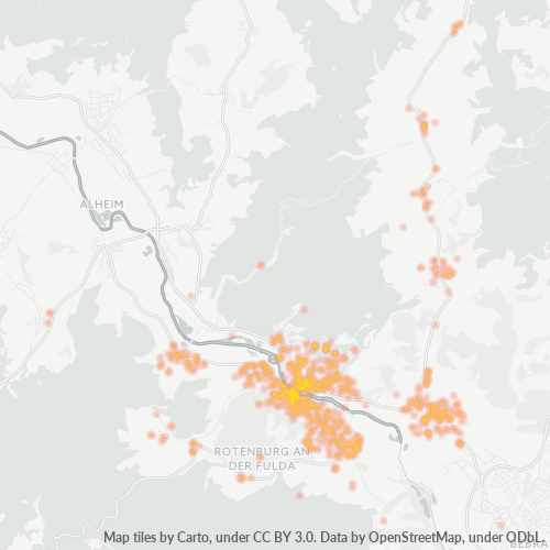Heatmap für plz 36199