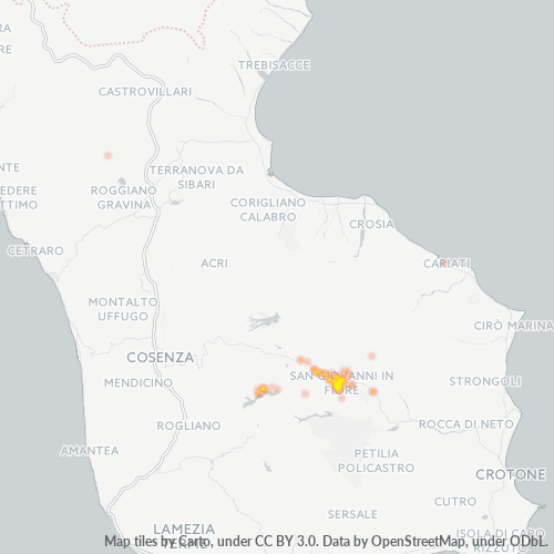 Mappa di calore per cap 87055
