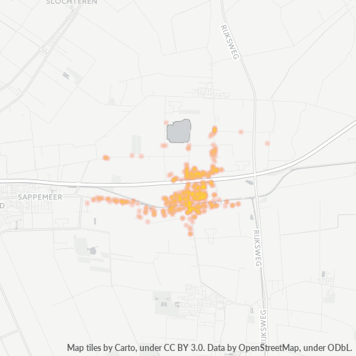 Heatmap voor postcode 9636