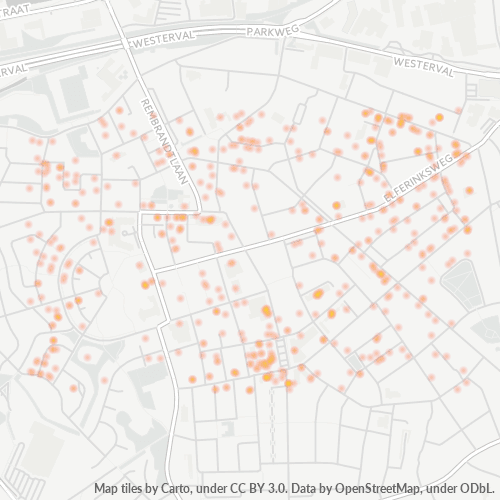 Heatmap voor postcode 7545
