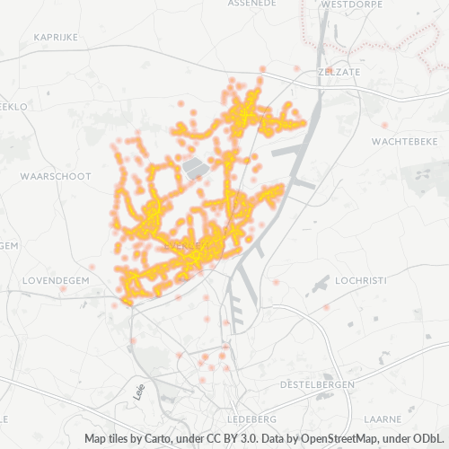Heatmap voor postcode 9940