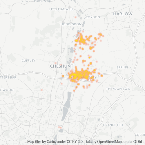 EN9 Business Density Heatmap